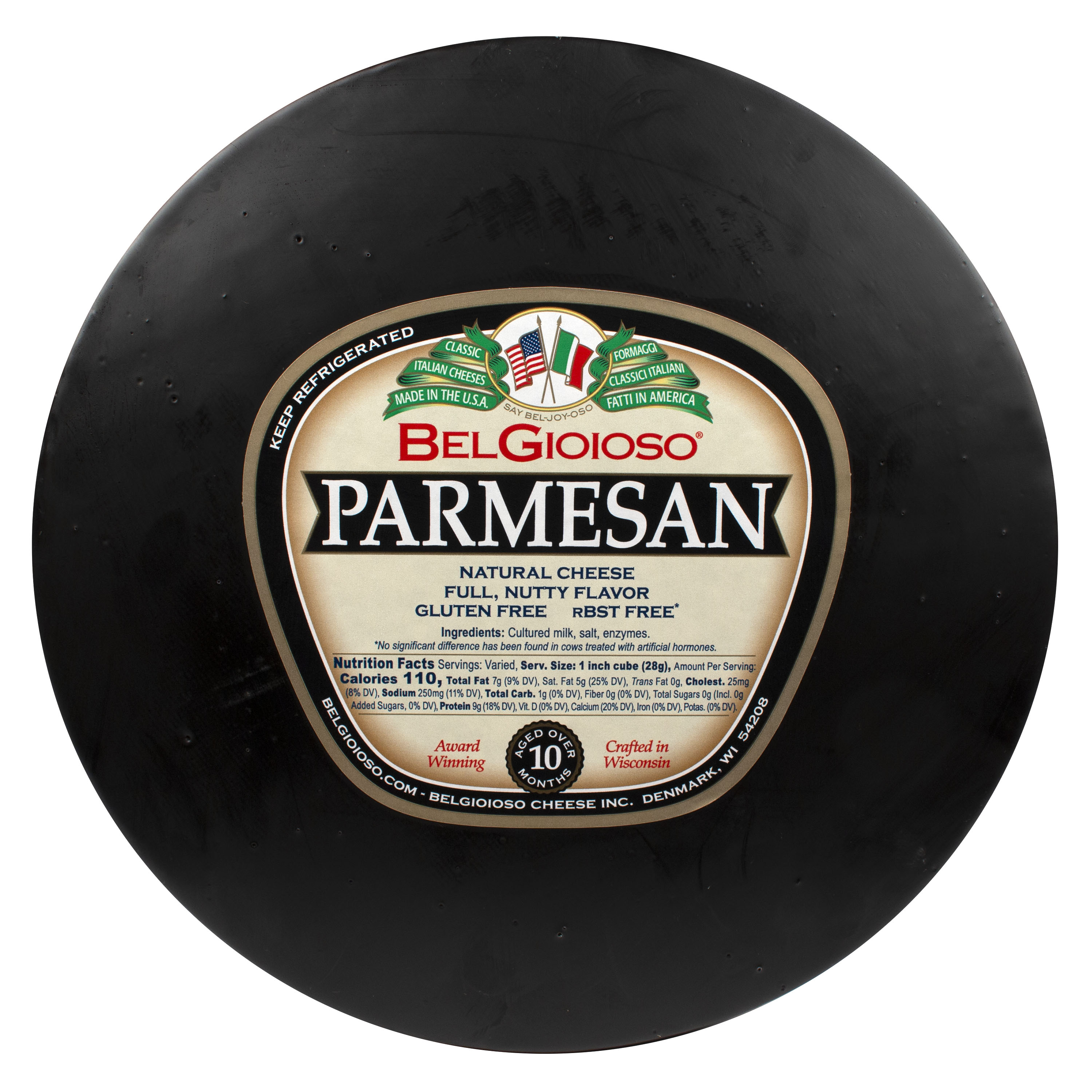 Parmesan Black Wax 24 Lb - BelGioioso Cheese